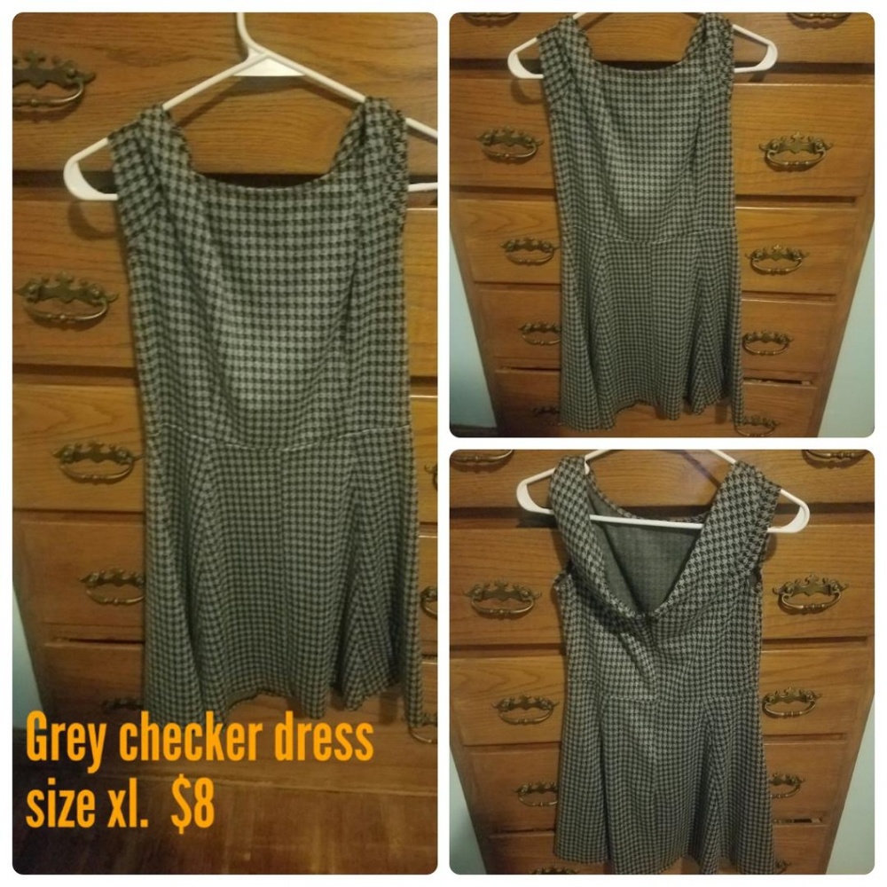 Gray checker dress